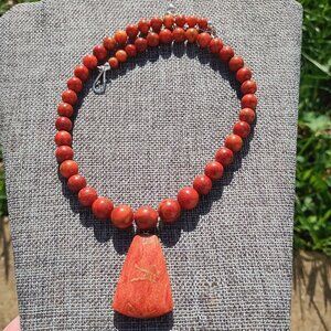 Jay King DTR mine find Branch coral necklace with pendant 925 Sterling Silver